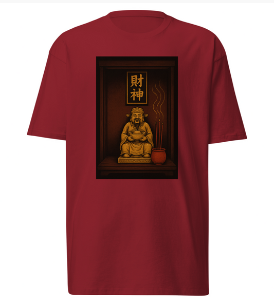 Tuhao Industries 财神 God of Wealth red and gold graphic tee