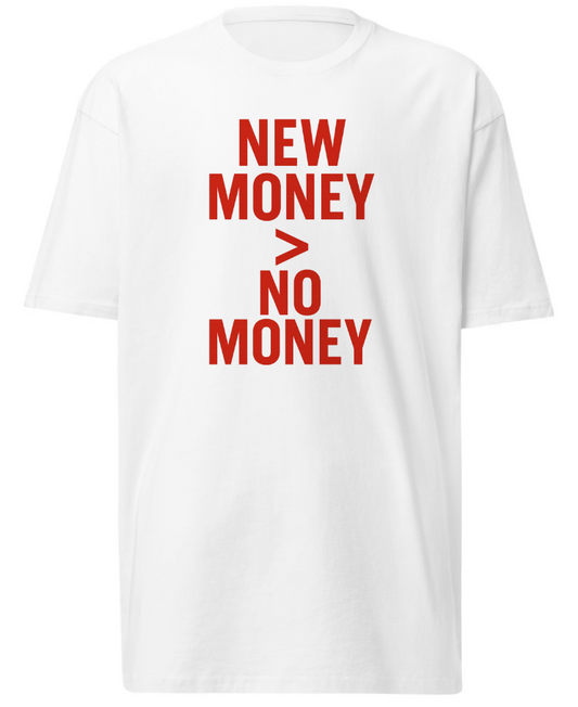 Tuhao Industries 新钱也比没钱 New Money red graphic streetwear tee
